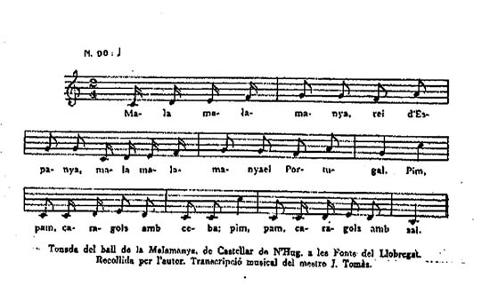 Partitura de la Malamanya