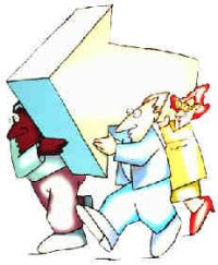 A, [Giarnella]: People [carring] [Giant] [Arrow]