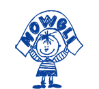 Logotip, nen amb pancarta amb el nom Mowgli