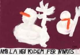 Amb la neu podem fer ninots. Aina