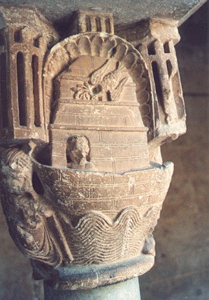 Capitel del claustro del monasterio de Sant Cugat. Finales del siglo XII.