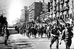 Italian soldiers parade in Spain, ILN 1939/03/04