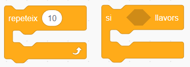 exemples de blocs d'esdeveniments amb Scratch