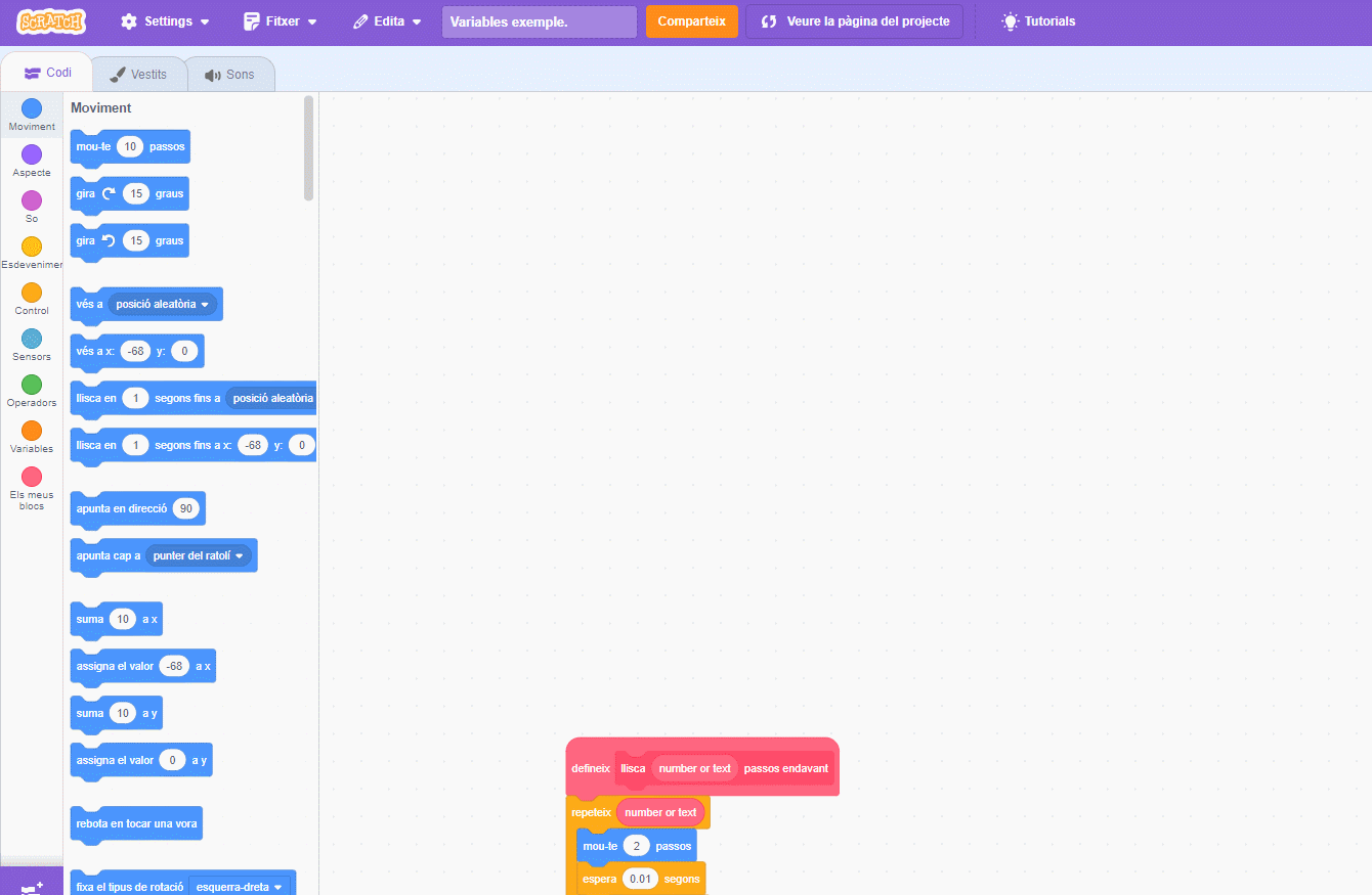 Crear variable