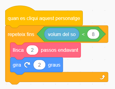 exemple operador de comparació amb Scratch