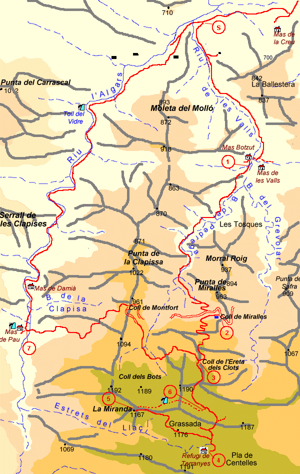 Mapa ampliat itinerari